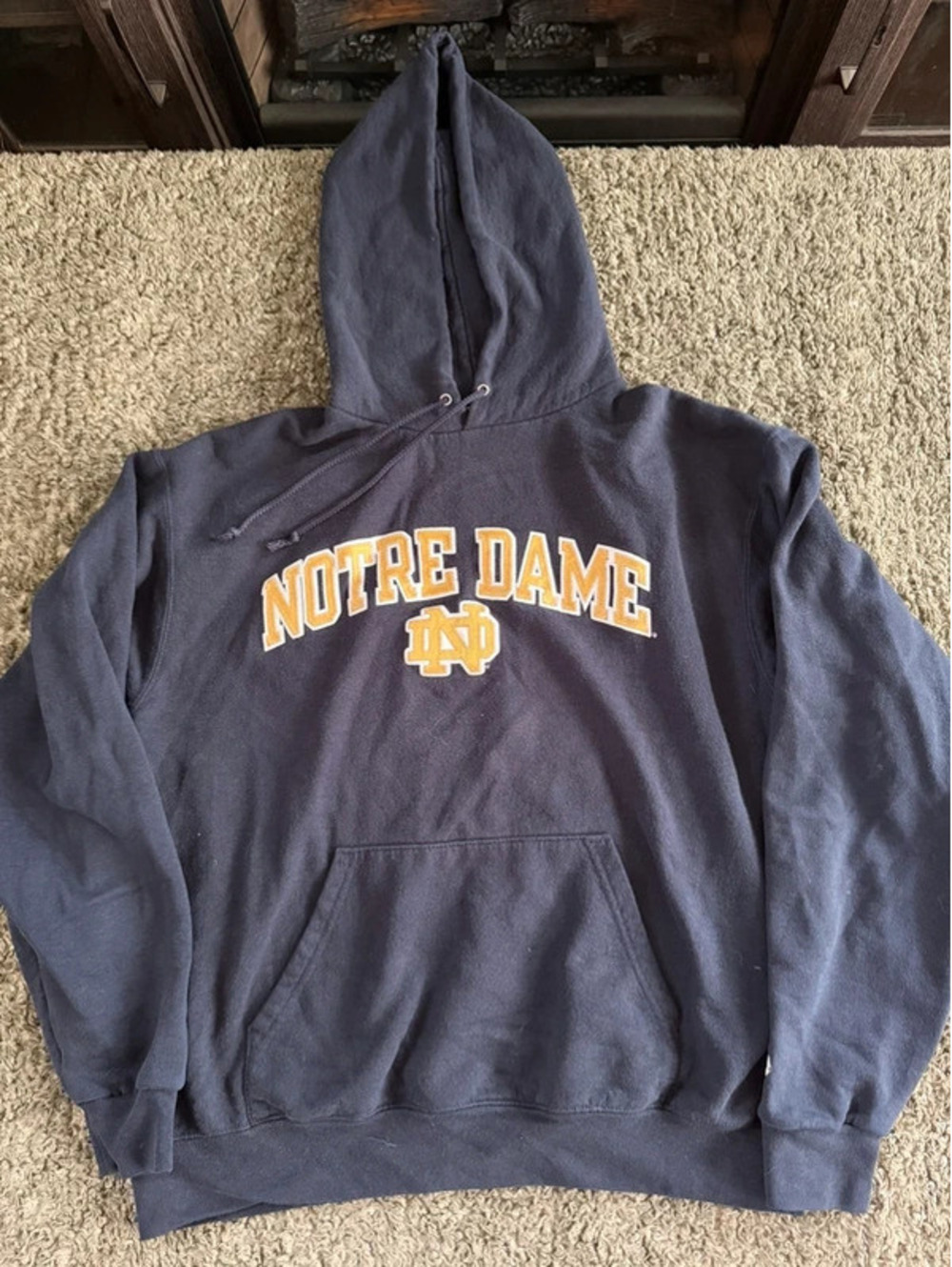 Champion Eco Fleece Notre Dame Hoodie Sweatshirt Medium